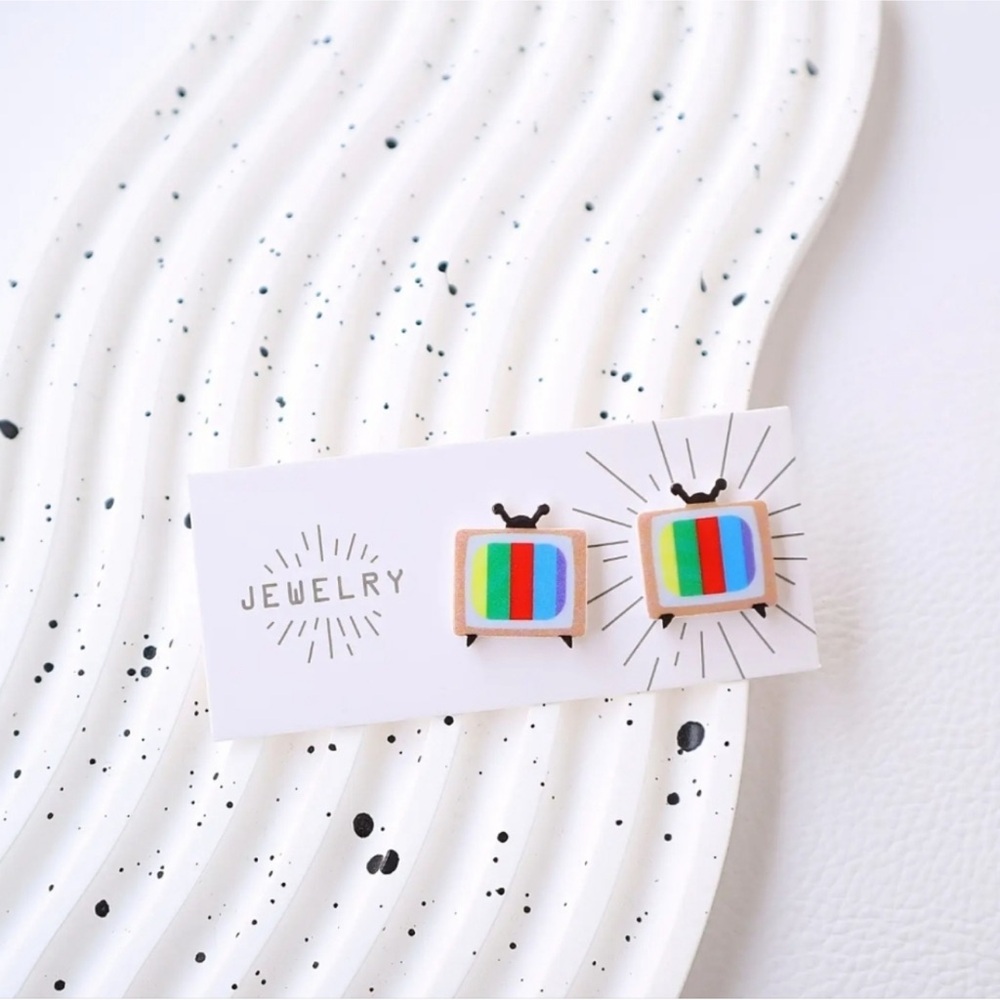 Colorful TV Earrings